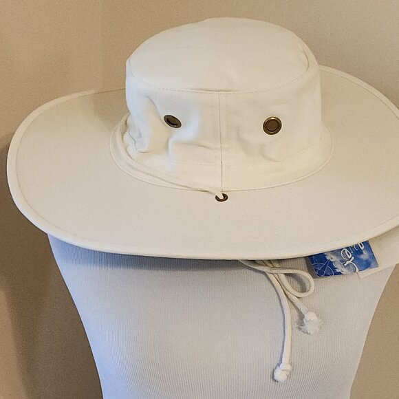 DORFMAN-PACIFIC 100% Cotton Canvas Tan Floater Fishing Sun Bucket Hat Safari S/M - Picture 4 of 15